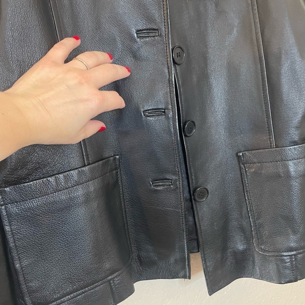 Bagatelle Black Leather Jacket - Picture 3 of 8